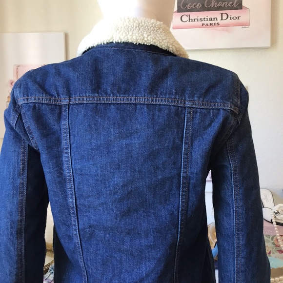 Levi's Denim Jacket Cotton Sherpa Lining multiple pockets Blue wash size XS NWOT - Picture 6 of 12